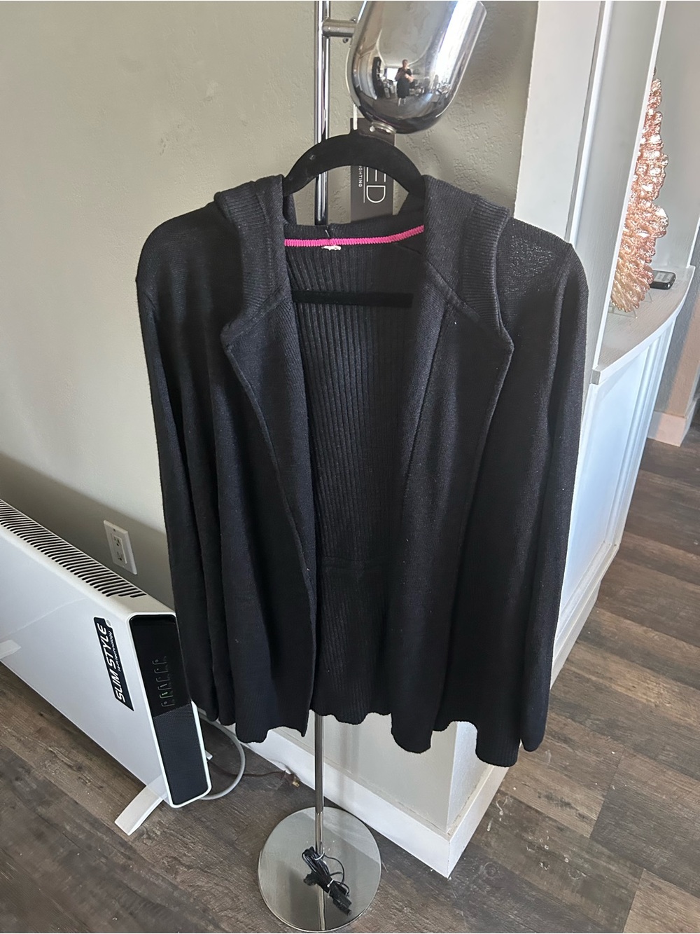 lululemon athletica charcoal Hooded Cotton knit Cardigan